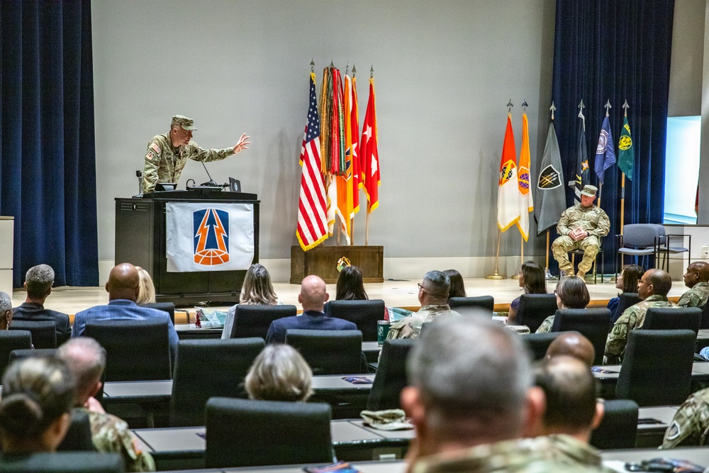 335th Signal Command (Theater) bids farewell to Maj. Gen. Jan Norris during retirement ceremony at Georgia Tech Research Institute