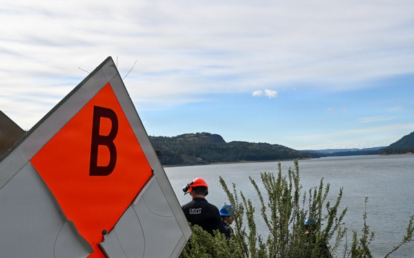 U.S. Coast Guard Aids to Navigation crew members service shore aids and buoys on Lake Roosevelt in Washington.