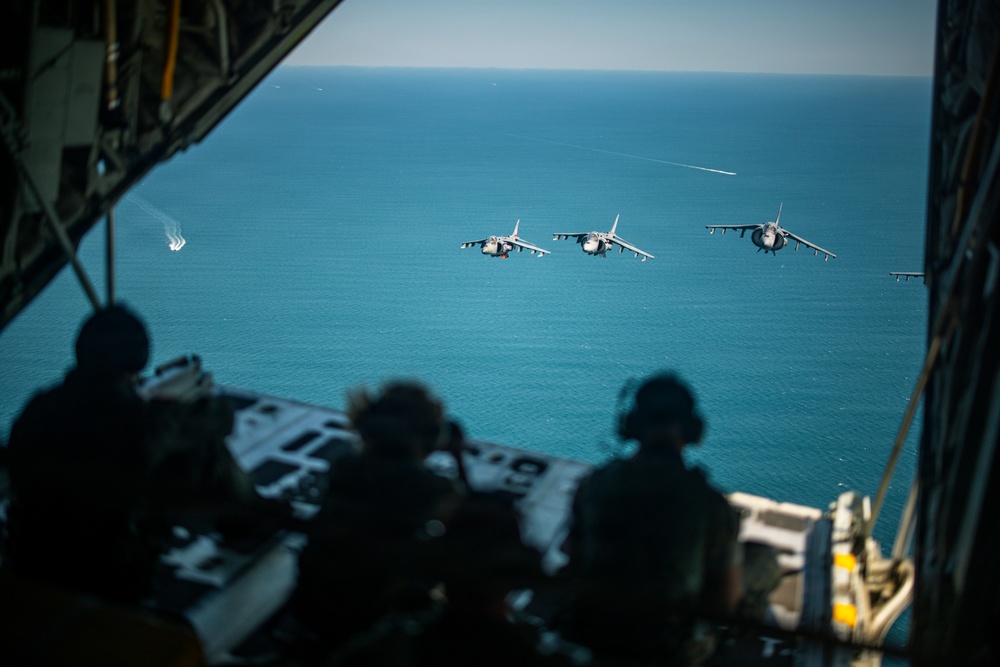 VMA-223 flies above Eastern North Carolina