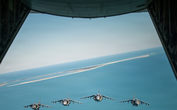 VMA-223 flies above Eastern North Carolina