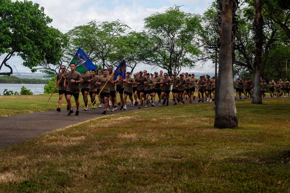 Members of the 25th Air Operations Support Squadron host a 24-hour memorial run for fallen TACP servicemembers