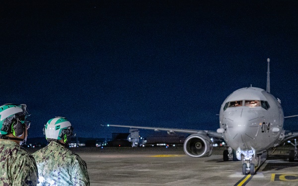 VP-26 Tridents Conduct Night Operations of a P-8A Poseidon