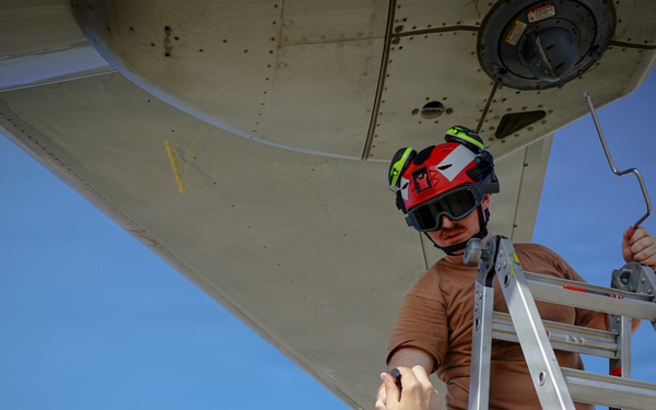 VP-26 Tridents Conduct Routine Inspection of a P-8A Poseidon