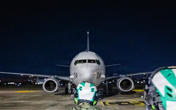 VP-26 Tridents Conduct Night Operations of a P-8A Poseidon
