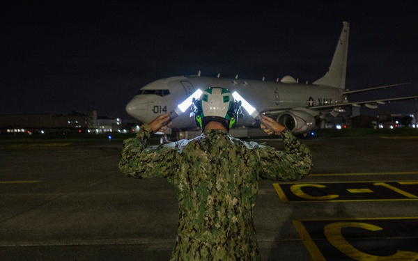 VP-26 Tridents Conduct Night Operations of a P-8A Poseidon