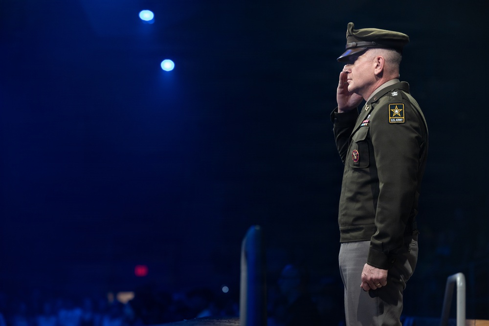 Maj. Gen. Bobby Christine hosts the Twilight Tattoo