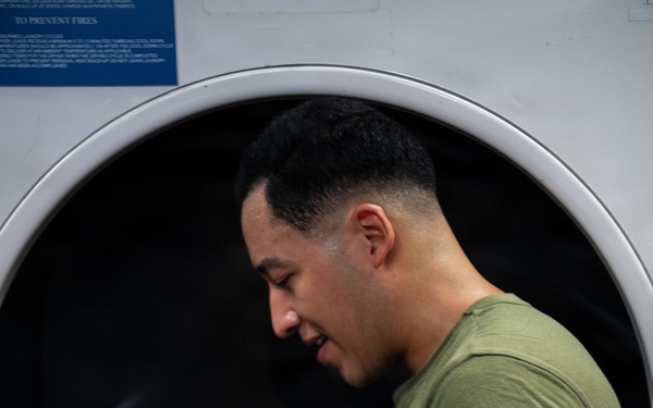 USS Boxer Marines Wash Crew Laundry