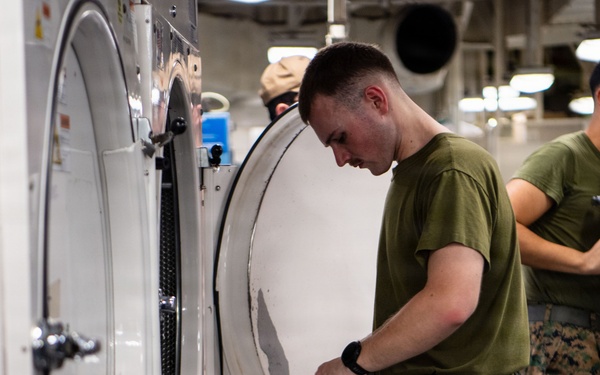 USS Boxer Marines Wash Crew Laundry