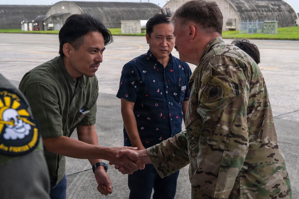 Chatan Town Base Affairs Division tours Kadena Air Base