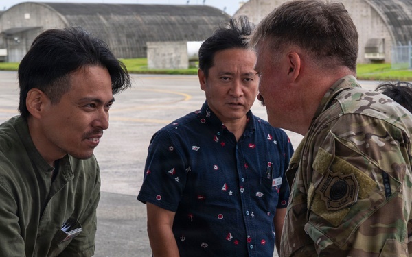 Chatan Town Base Affairs Division tours Kadena Air Base