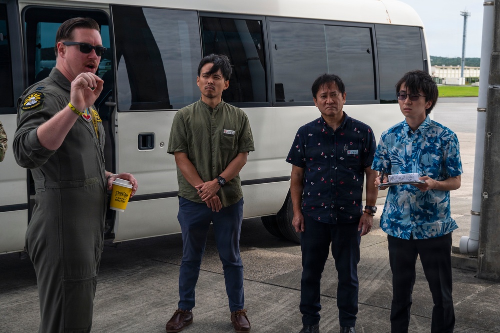 Chatan Town Base Affairs Division tours Kadena Air Base