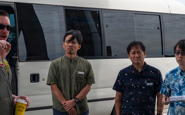 Chatan Town Base Affairs Division tours Kadena Air Base