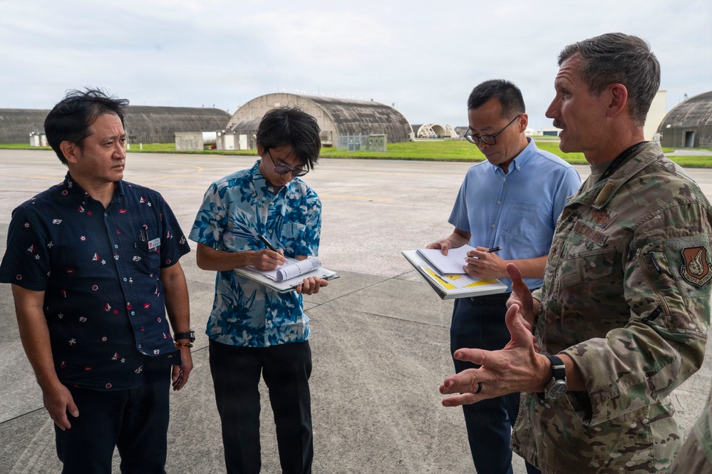 Chatan Town Base Affairs Division tours Kadena Air Base