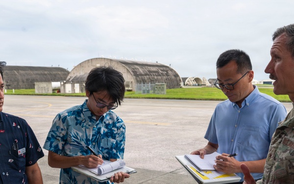 Chatan Town Base Affairs Division tours Kadena Air Base