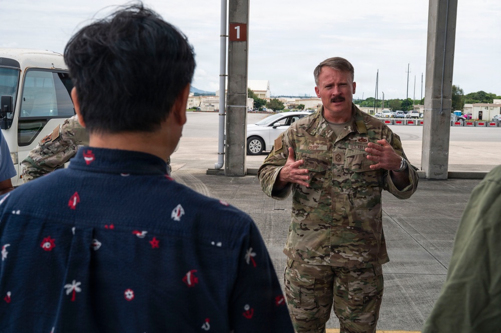 Chatan Town Base Affairs Division tours Kadena Air Base