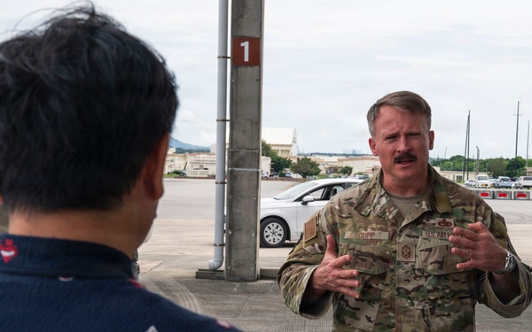 Chatan Town Base Affairs Division tours Kadena Air Base
