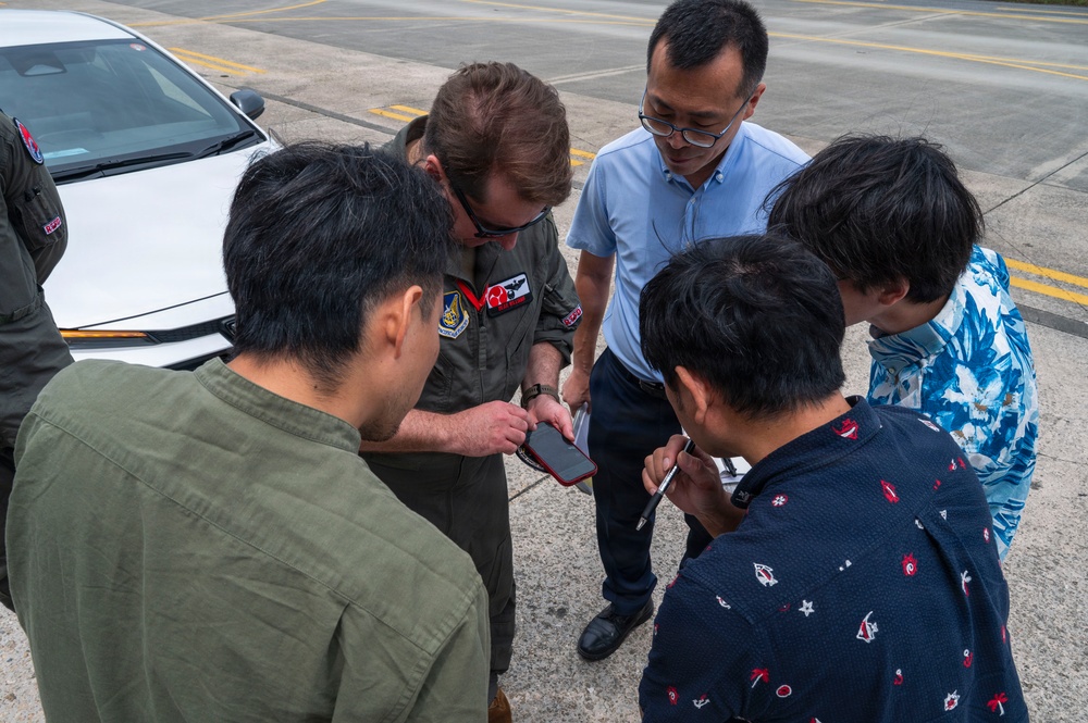 Chatan Town Base Affairs Division tours Kadena Air Base