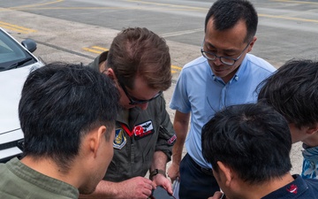 Chatan Town Base Affairs Division tours Kadena Air Base