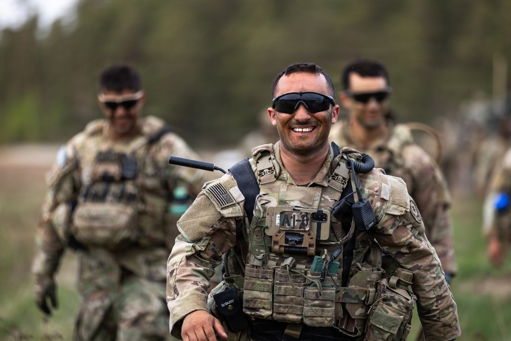 2d Cavalry Regiment Soldiers pose for a photo at Saber Strike 26
