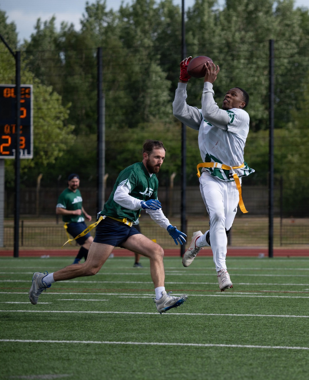 Fourth annual flag football game brings allied forces together at RAF Lakenheath