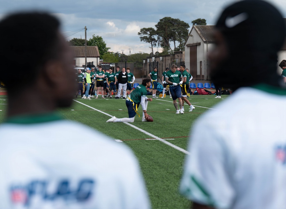 Fourth annual flag football game brings allied forces together at RAF Lakenheath