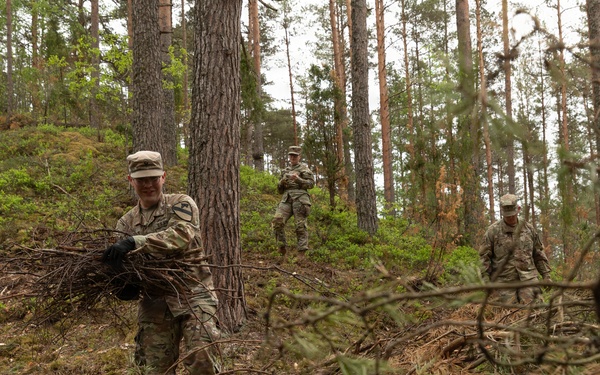 U.S. Army, Estonian Defence Forces support restoration of historic Seitsmãgi Camp during exercise Spring Storm