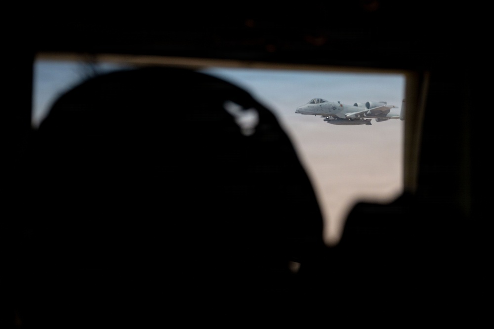 HC-130 crew refuels A-10s