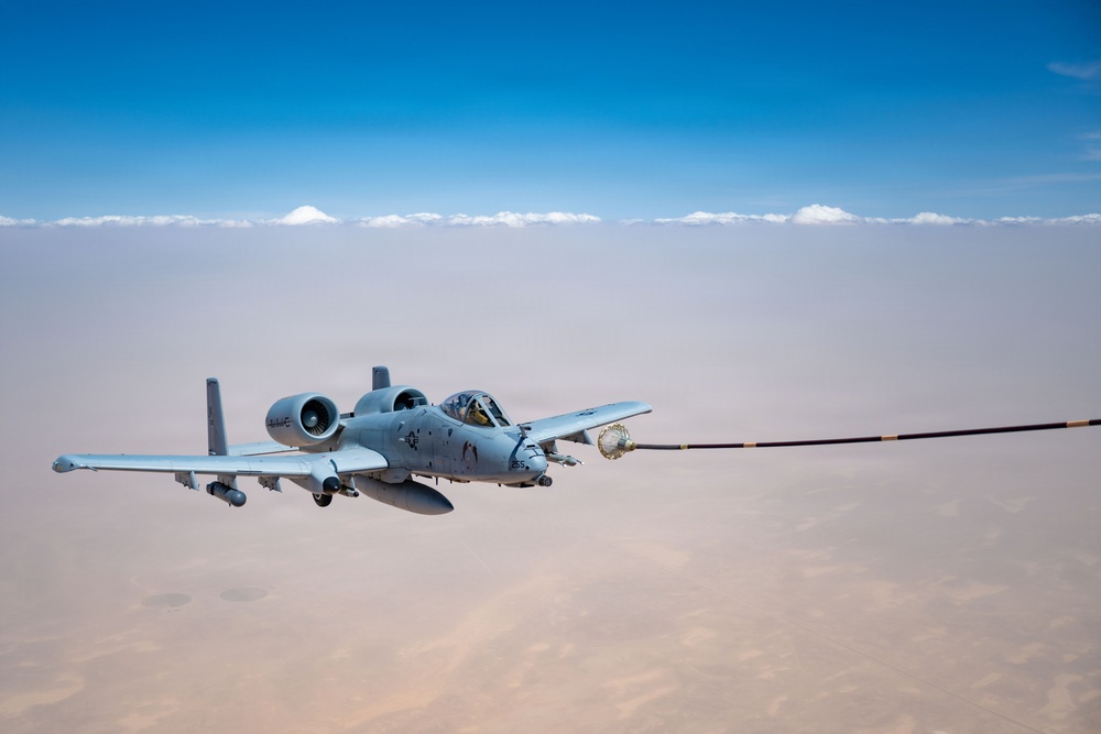 HC-130 crew refuels A-10s