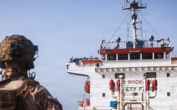 Sailors and Marines board M/T Celestial Sea