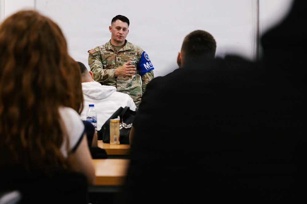 KFOR security and law Soldiers educate local students during community safety event