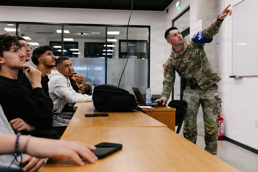 KFOR security and law Soldiers educate local students during community safety event