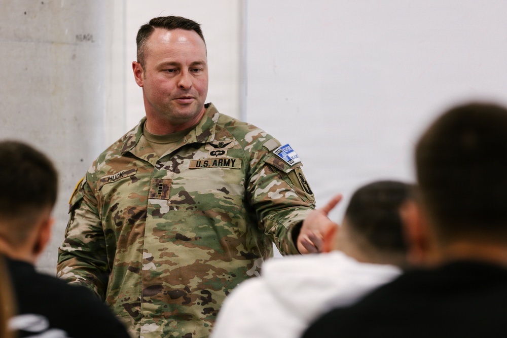 KFOR security and law Soldiers educate local students during community safety event