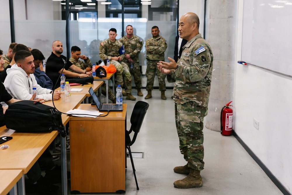 KFOR security and law Soldiers educate local students during community safety event