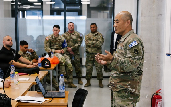 KFOR security and law Soldiers educate local students during community safety event