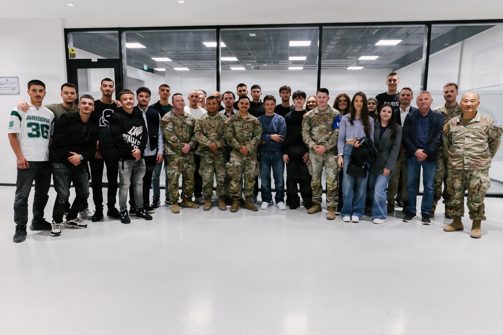 KFOR security and law Soldiers educate local students during community safety event