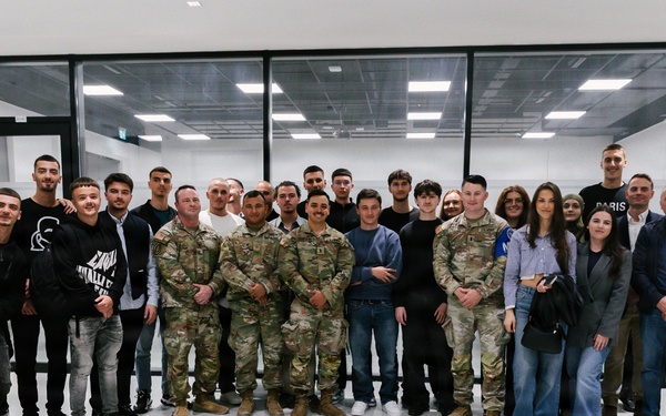 KFOR security and law Soldiers educate local students during community safety event