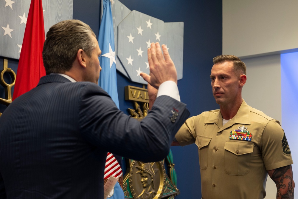 SW Reenlists USMC SSG Joey Jones