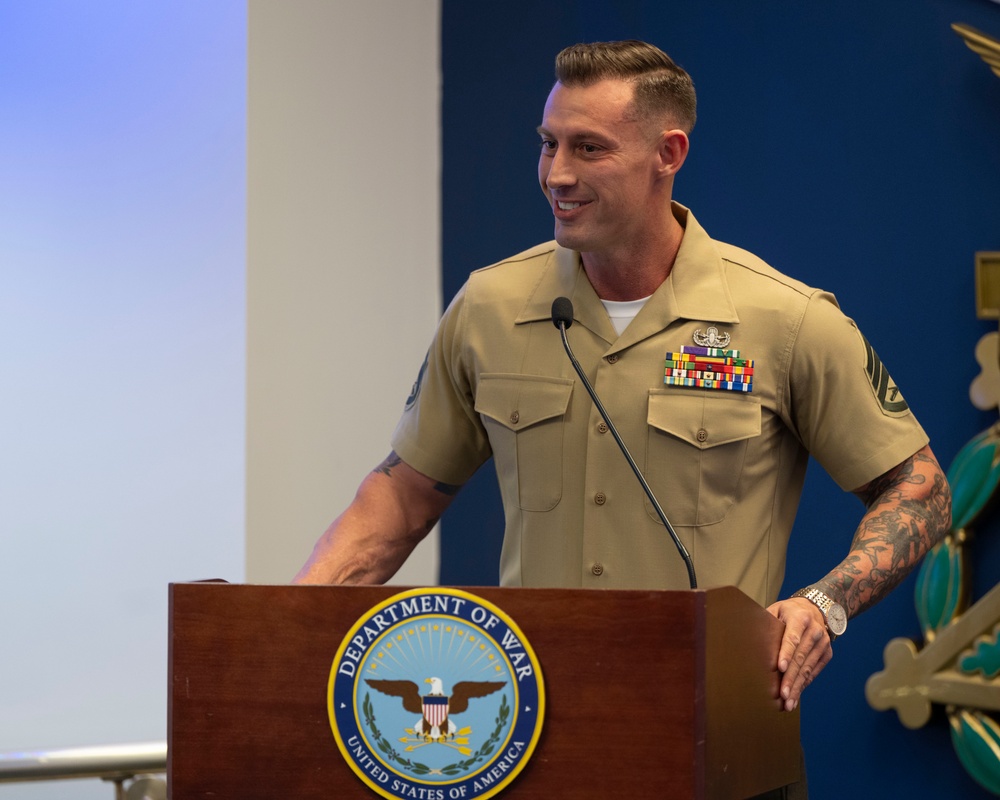 SW Reenlists USMC SSG Joey Jones