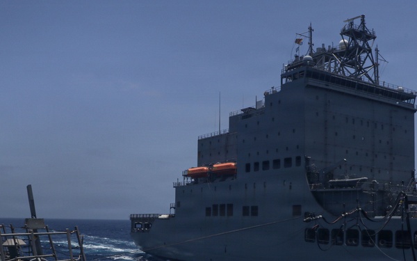 Frank E. Petersen Jr. Conducts Fueling-At-Sea with USNS John Lewis
