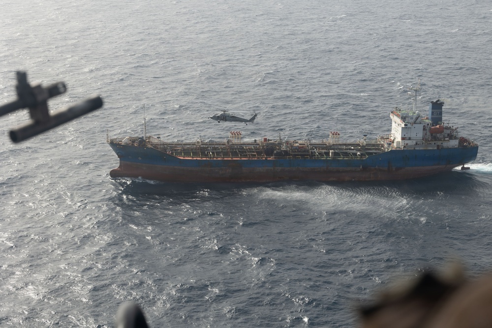 Sailors and Marines board M/T Celestial Sea