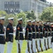 Marine Corps Battle Color Detachment performs at the Naval Academy