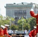 Marine Corps Battle Color Detachment performs at the Naval Academy