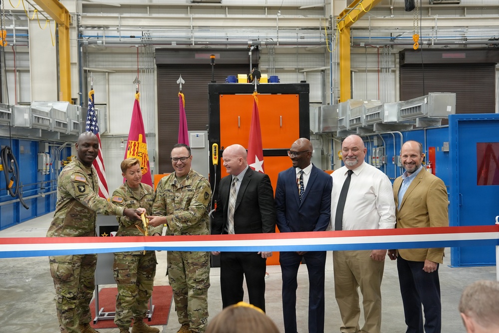 Anniston Army Depot building 434 ribbon cutting for welding facility project