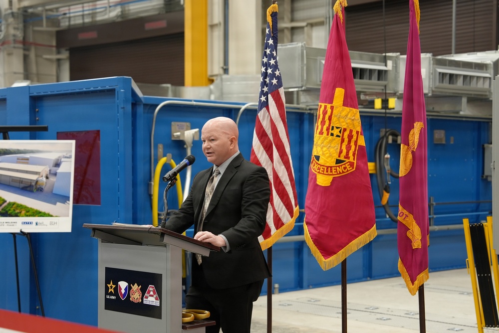 Anniston Army Depot building 434 ribbon cutting for welding facility project
