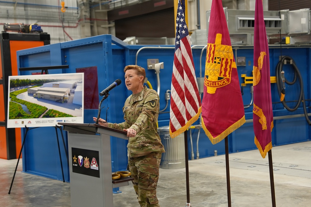 Anniston Army Depot building 434 ribbon cutting for welding facility project