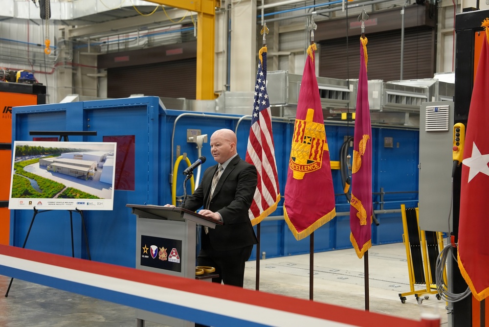Anniston Army Depot building 434 ribbon cutting for welding facility project