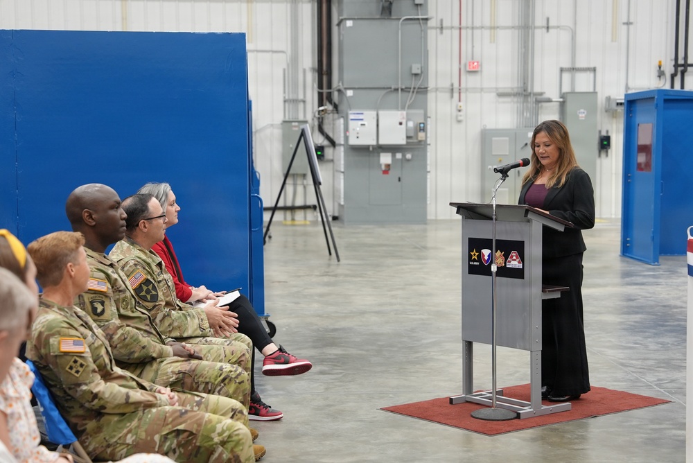 Anniston Army Depot building 434 ribbon cutting for welding facility project