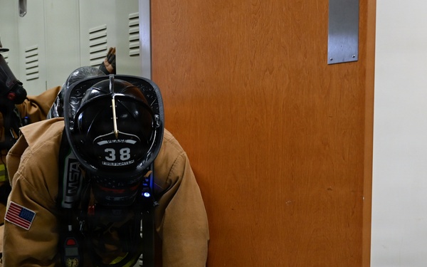 Firefighters with the Pease Fire Department and the 157th Civil Engineering Squadron in Search &amp; Rescue Exercise