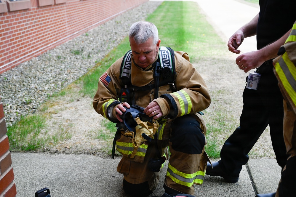 Firefighters with the Pease Fire Department and the 157th Civil Engineering Squadron in Search &amp; Rescue Exercise