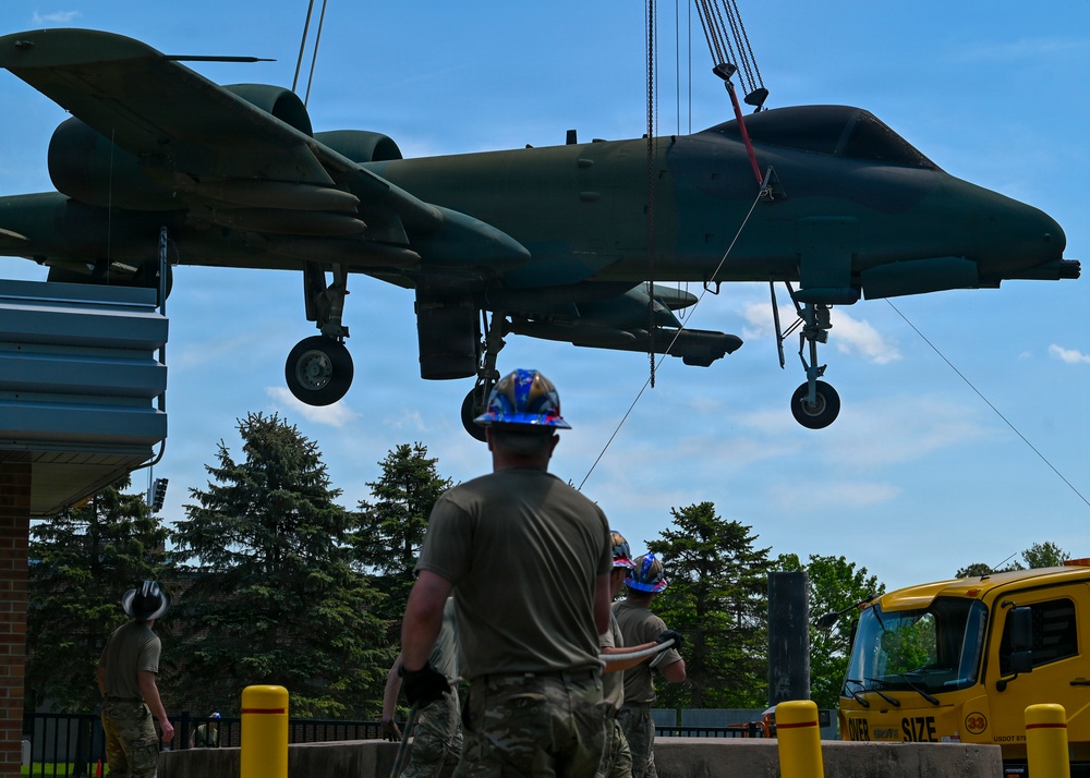 104th Fighter Wing relocates A-10 static display to celebrate aviation legacy